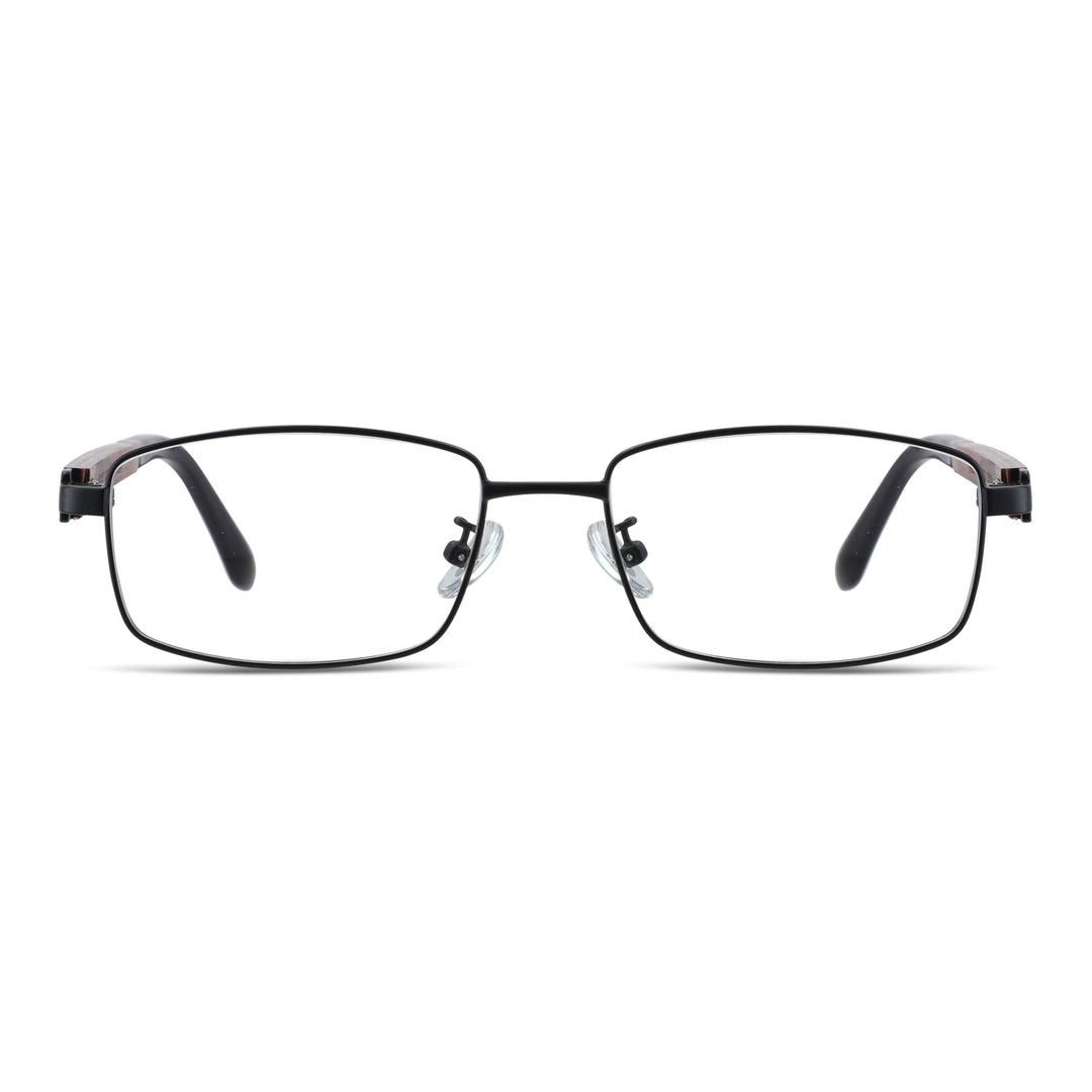 Lenses metalicos rectangular stainless steel wood optical prescription bifocales multifocales men women retro vision sustainable mayorista distribuidor.jpg Bonoboss #color_negro