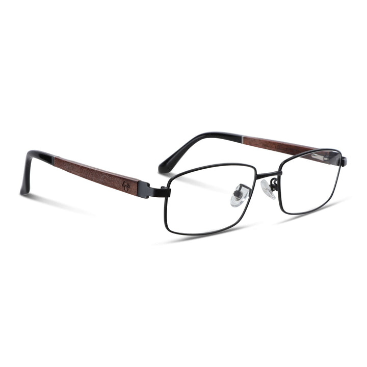 Lenses metalicos rectangular stainless steel wood optical prescription bifocales multifocales men women retro vision sustainable mayorista distribuidor.jpg Bonoboss #color_negro