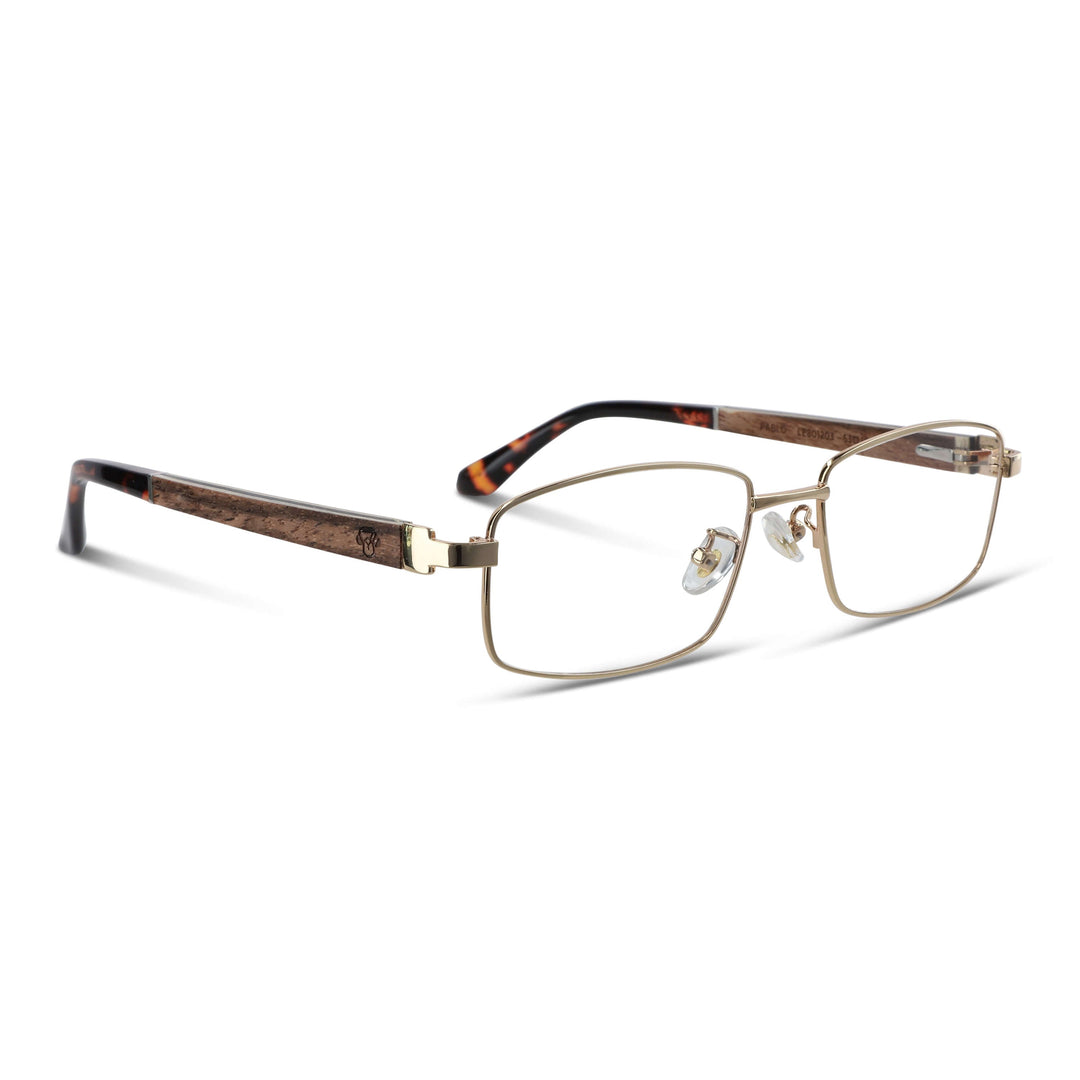 Lenses metalicos rectangular stainless steel wood optical prescription bifocales multifocales men women retro vision sustainable mayorista distribuidor.jpg Bonoboss #color_dorado