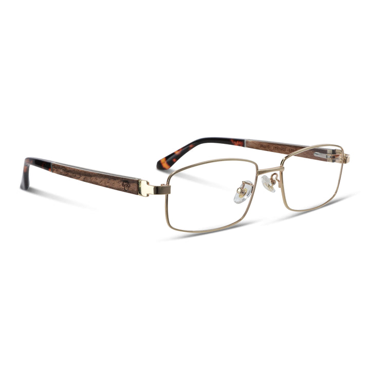 Lenses metalicos rectangular stainless steel wood optical prescription bifocales multifocales men women retro vision sustainable mayorista distribuidor.jpg Bonoboss #color_dorado
