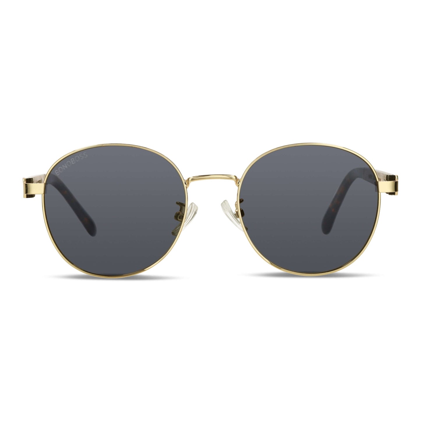 Lentes antejos de sol polarizados e acero dorados color negro para hombre y mujer #color_negro