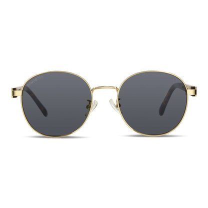 Lentes antejos de sol polarizados e acero dorados color negro para hombre y mujer #color_negro