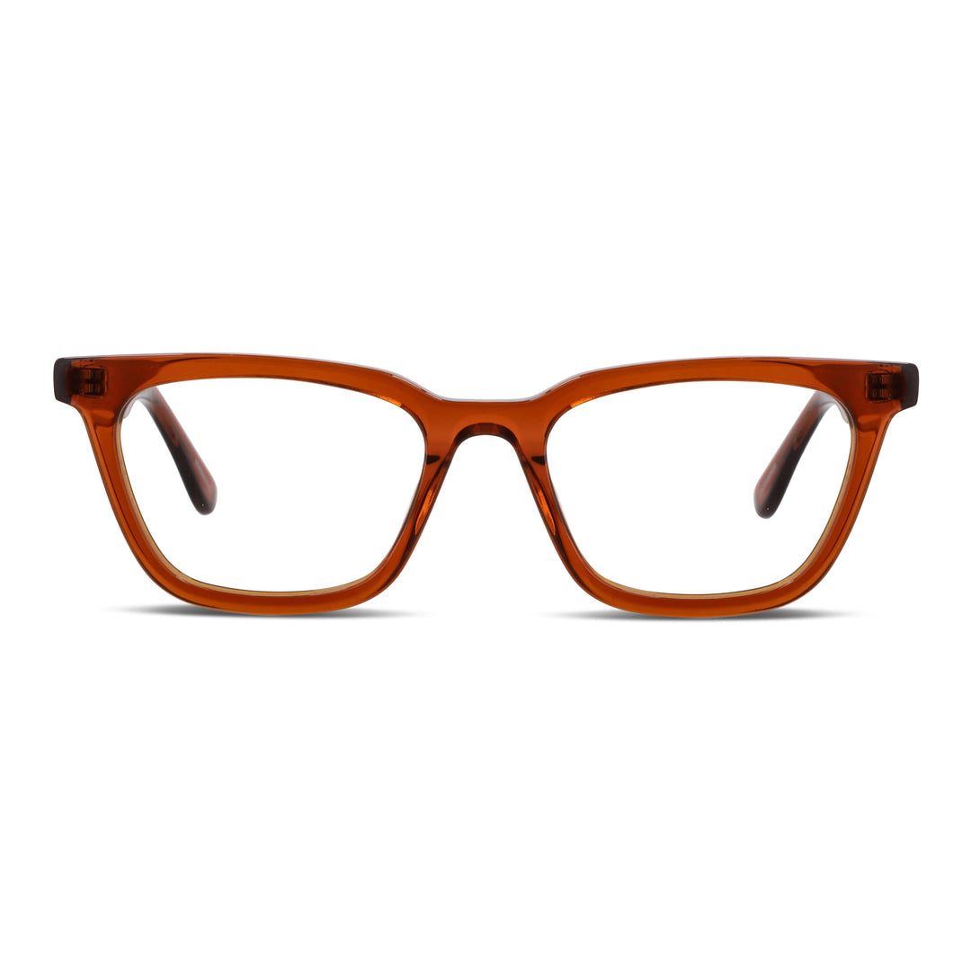 Lenses optical acetate forma rectangular ovalada color café for men and women optical distribuidor mayorista opticas Bonoboss #color_brown