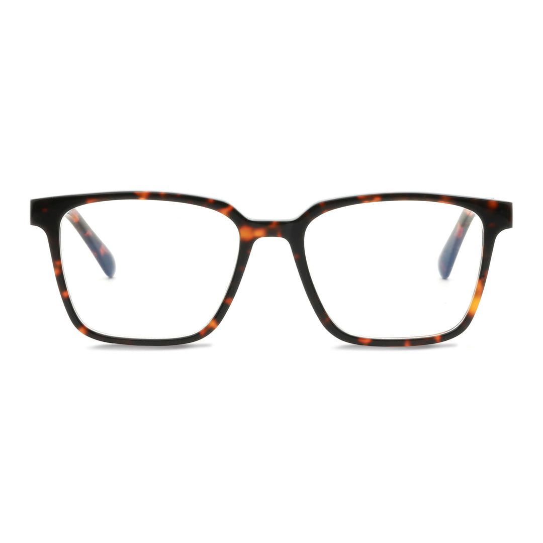 Optical frames tortoise and forma cuadrada with wooden temples natural sustainable recycled Bonoboss #color_carey