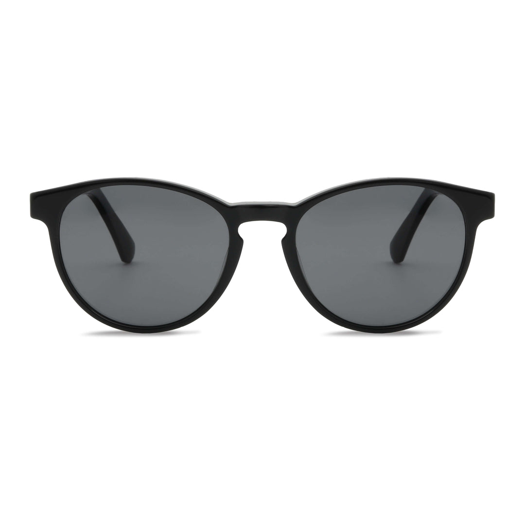 Eyeglasses sunglasses polarized for men and women in material acetate biodegradable sustainable moda for men and women forma redonda black with wooden temples natural Bonoboss #color_black