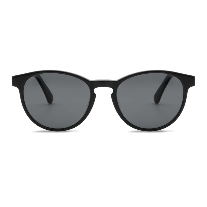 Eyeglasses sunglasses polarized for men and women in material acetate biodegradable sustainable moda for men and women forma redonda black with wooden temples natural Bonoboss #color_black