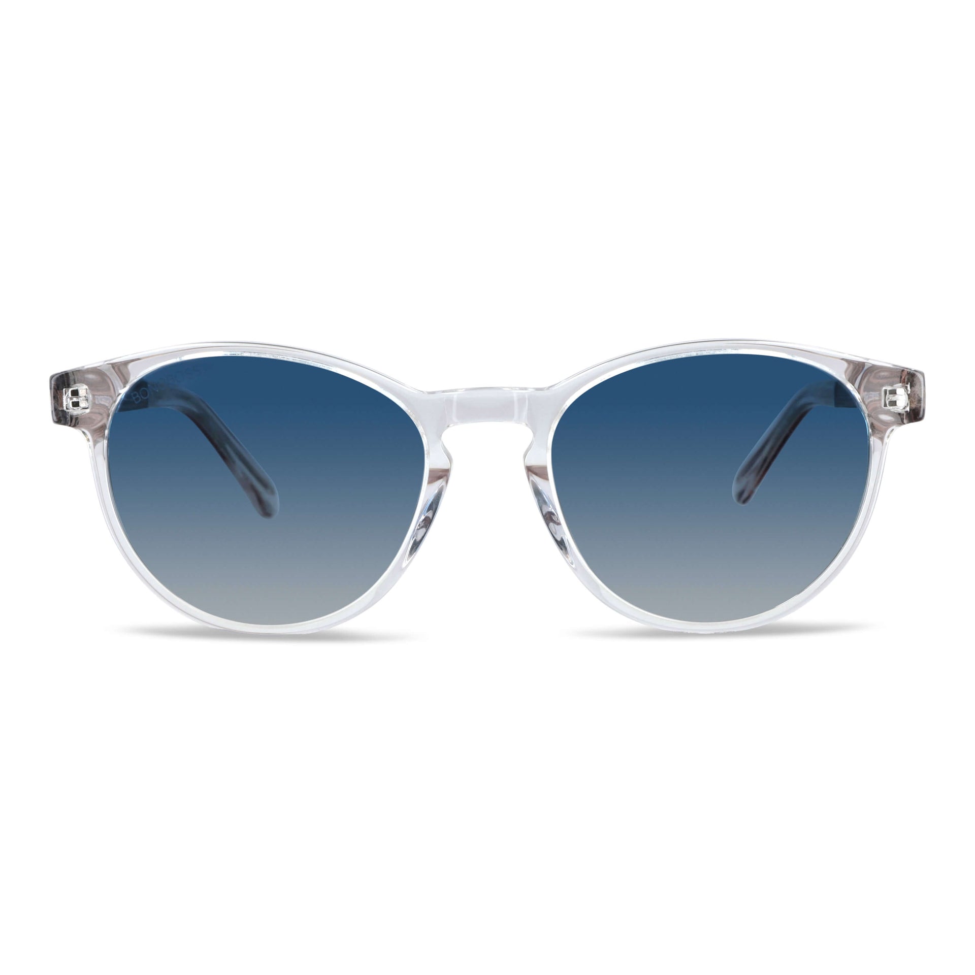 anteojos lentes de sol polarizados para hombre y mujer en material acetato biodegradable sustentable de moda para hombre y mujer forma redonda de color transparente #color_degrade-azul