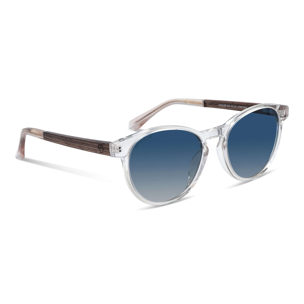 Eyeglasses sunglasses polarized for men and women in material acetate biodegradable sustainable moda for men and women forma redonda clear side view Bonoboss #color_degrade-azul