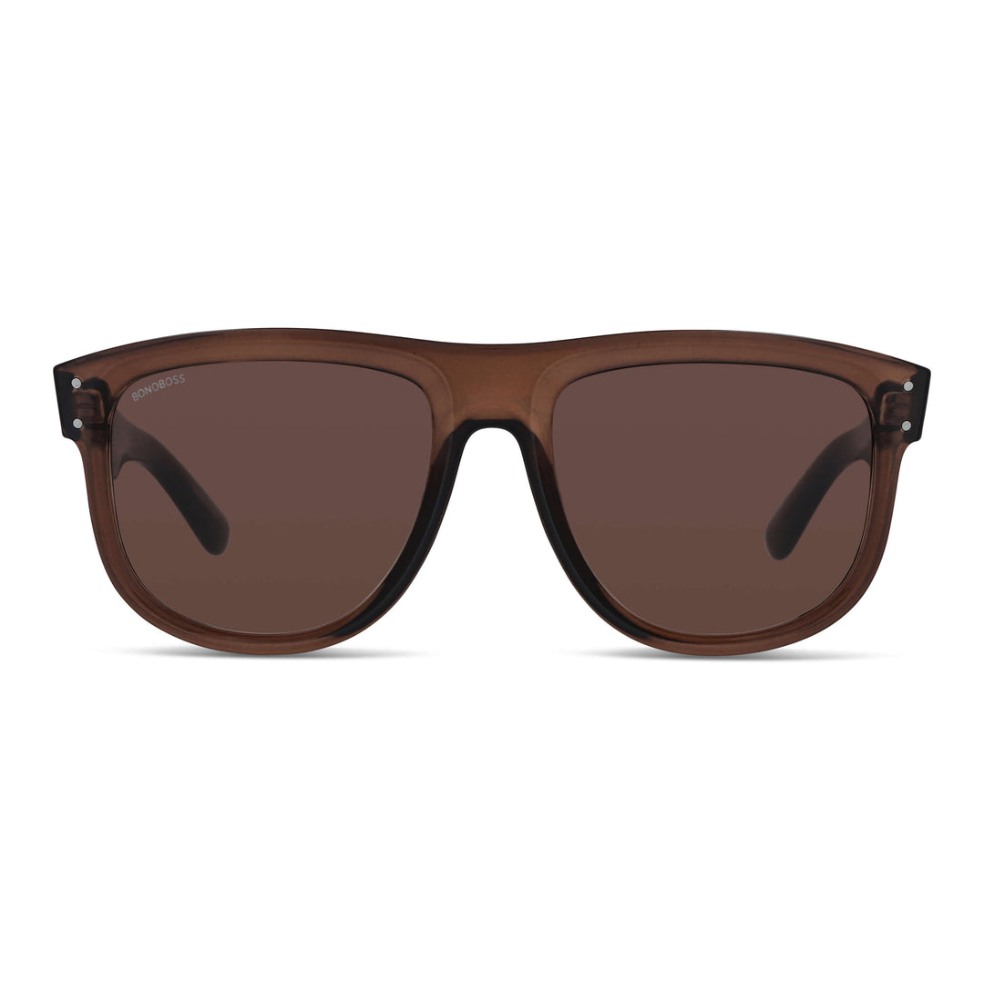 Sunglasses polarized reverse rayban moda men and women sustainable recycled plastic Bonoboss #color_brown