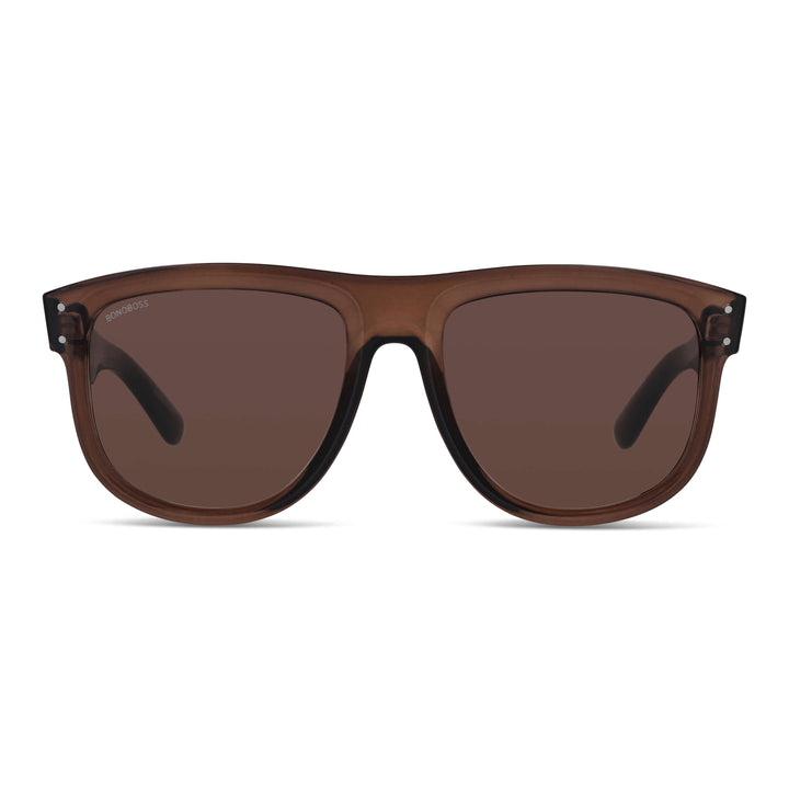 Sunglasses polarized reverse rayban moda men and women sustainable recycled plastic Bonoboss #color_brown
