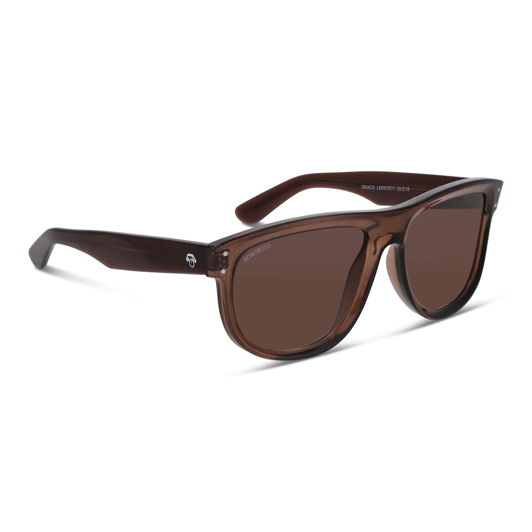 Sunglasses polarized reverse rayban moda men and women sustainable recycled plastic Bonoboss #color_brown