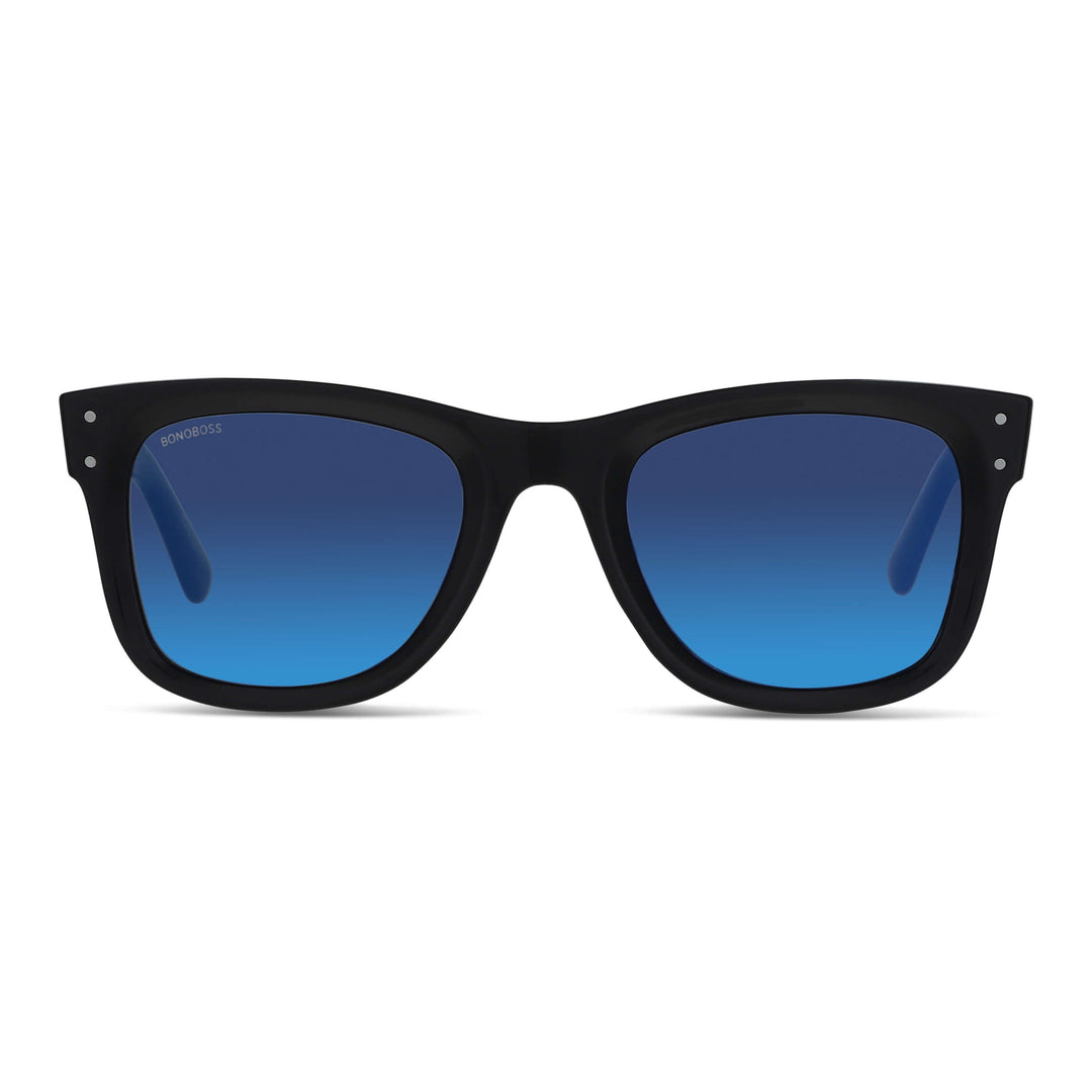 Sunglasses polarized for men and women black cristal blue Bonoboss #color_espejado-azul