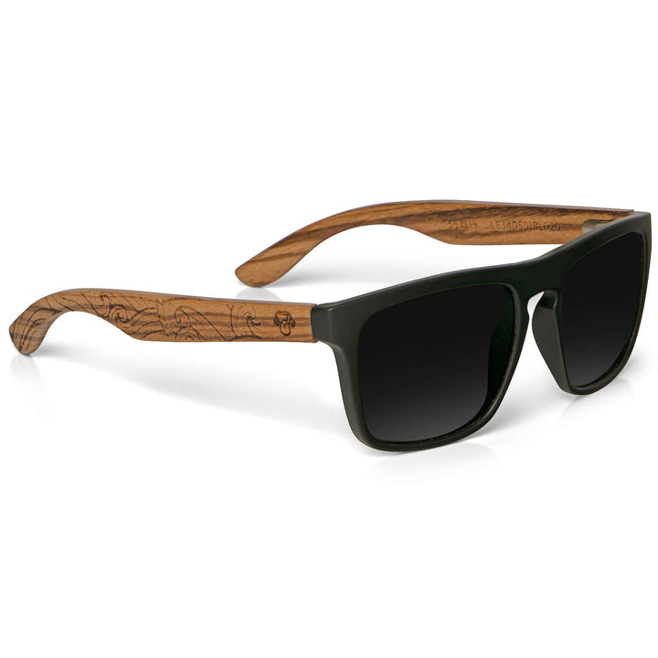 Eyeglasses polarized sun with temples recycled wood natural eco-friendly sustainable for men and women modelo oakley rayban moda Bonoboss #color_waves