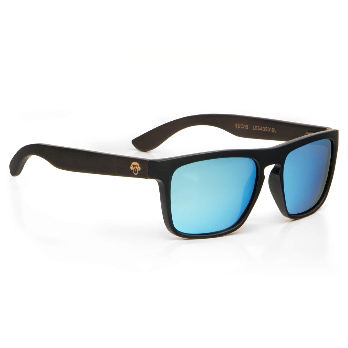 anteojos de sol rectangulares polarizados negros para hombre y mujer con lentes de color sky #color_sky