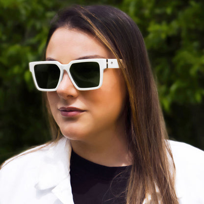 montenegro blanco polarizado anteojos de sol cuadrados para hombre y mujer de cara redonda precios mayoristas para optica con o sin receta opticos #color_blanco