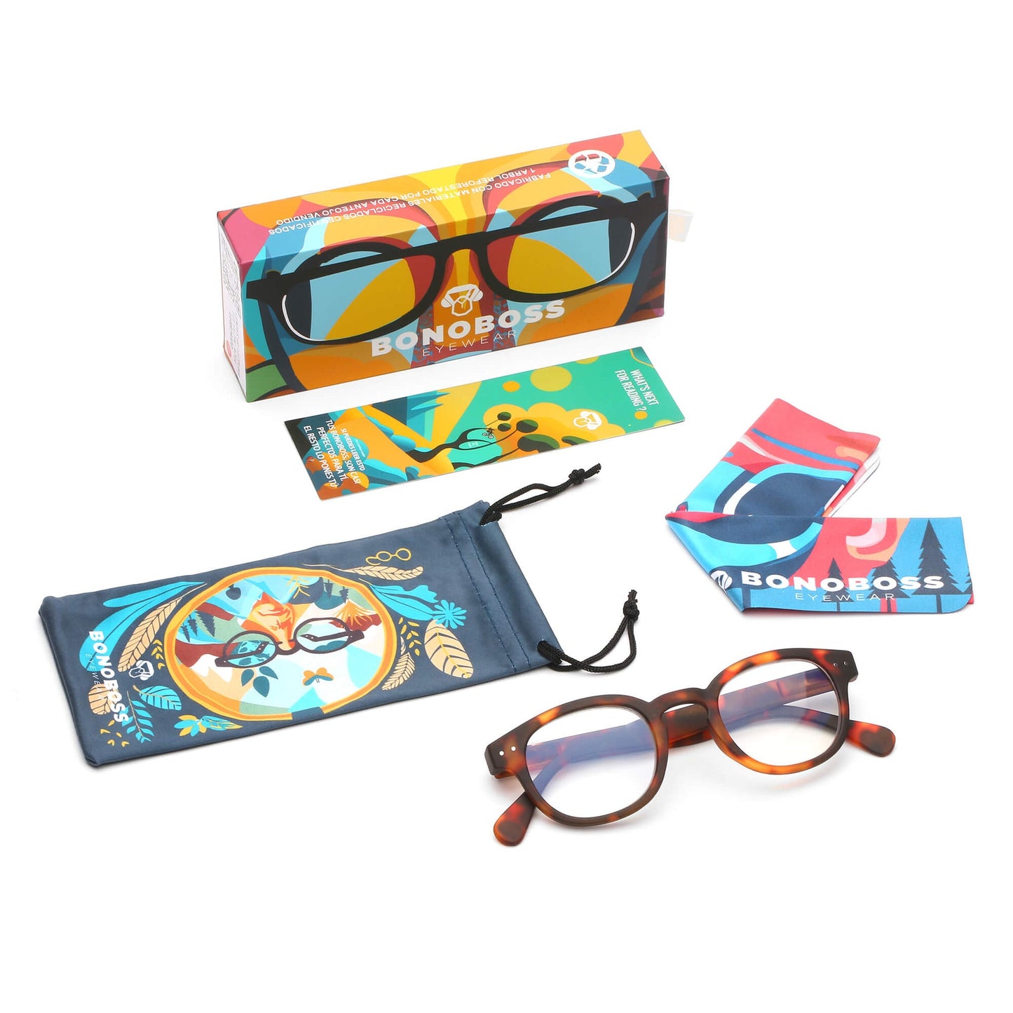 anteojo lectura filtro azul color carey redondeado para hombre mujer moda sustentable botellas plasticas recicladas