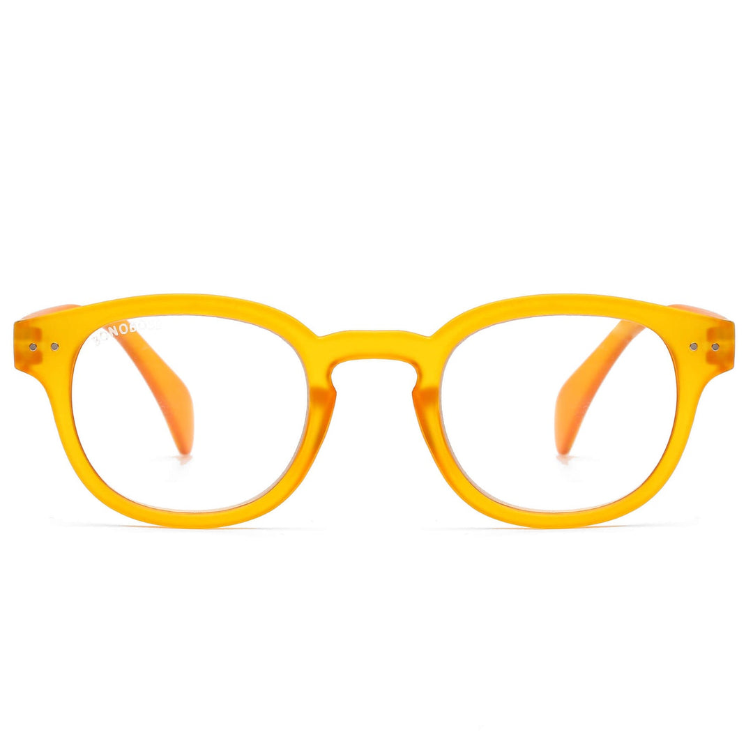 Lenses lectura hawaii clear round filtro luz blue UV protection400 antirreflejo rpet recycled amarillo miel unisex bonoboss