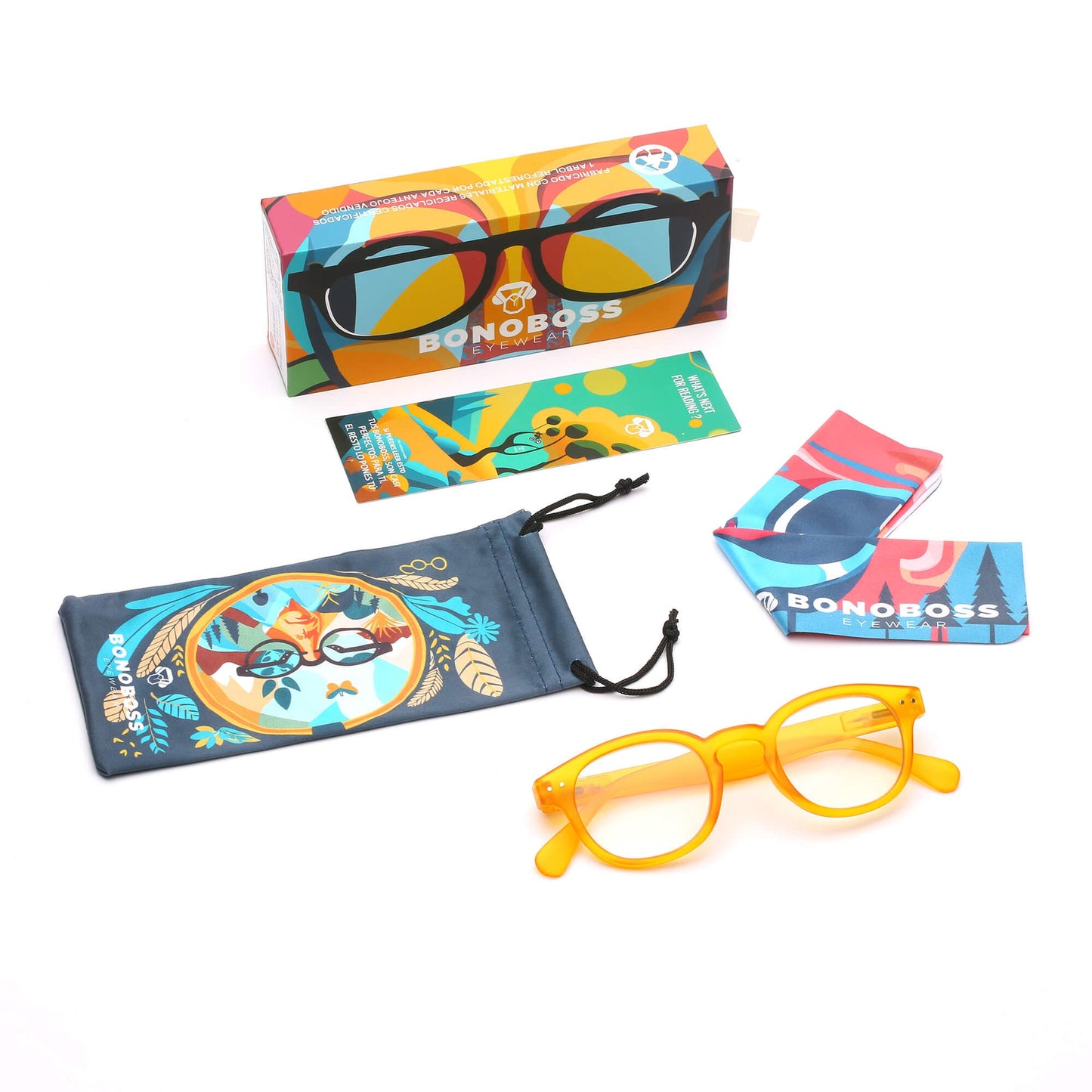 Lentes lectura Hawaii Transparente redondos filtro luz azul proteccion UV400 antirreflejo amarillo miel unisex Bonoboss