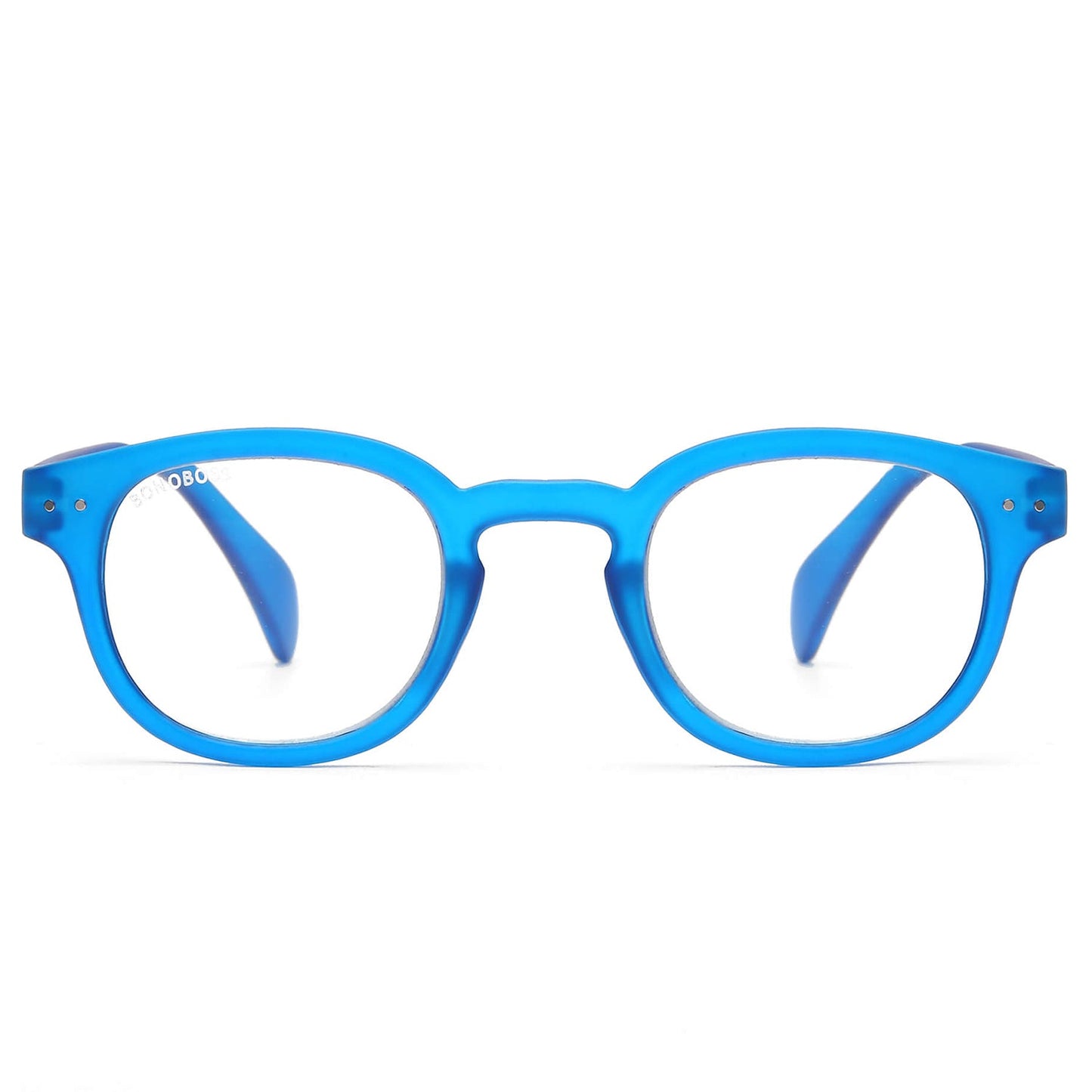 anteojo lectura filtro azul color azul redondeado para hombre mujer moda sustentable botellas plasticas recicladas