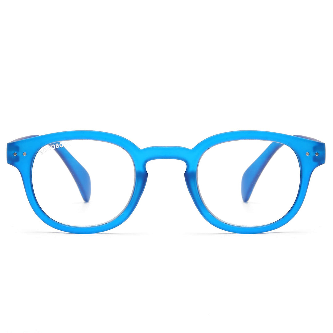 Lenses lectura hawaii blue round filtro luz blue UV protection400 antirreflejo rpet recycled blue mate unisex bonoboss