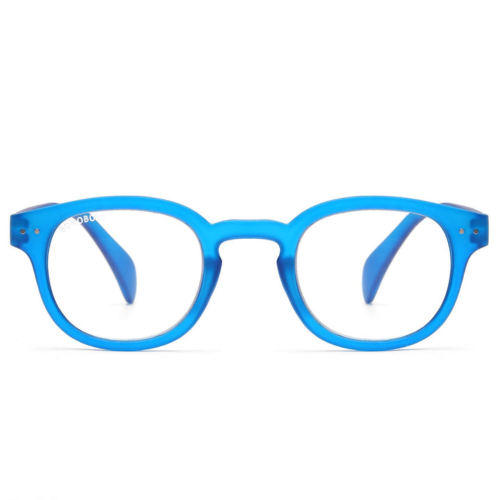 Lenses lectura hawaii blue round filtro luz blue UV protection400 antirreflejo rpet recycled blue mate unisex bonoboss