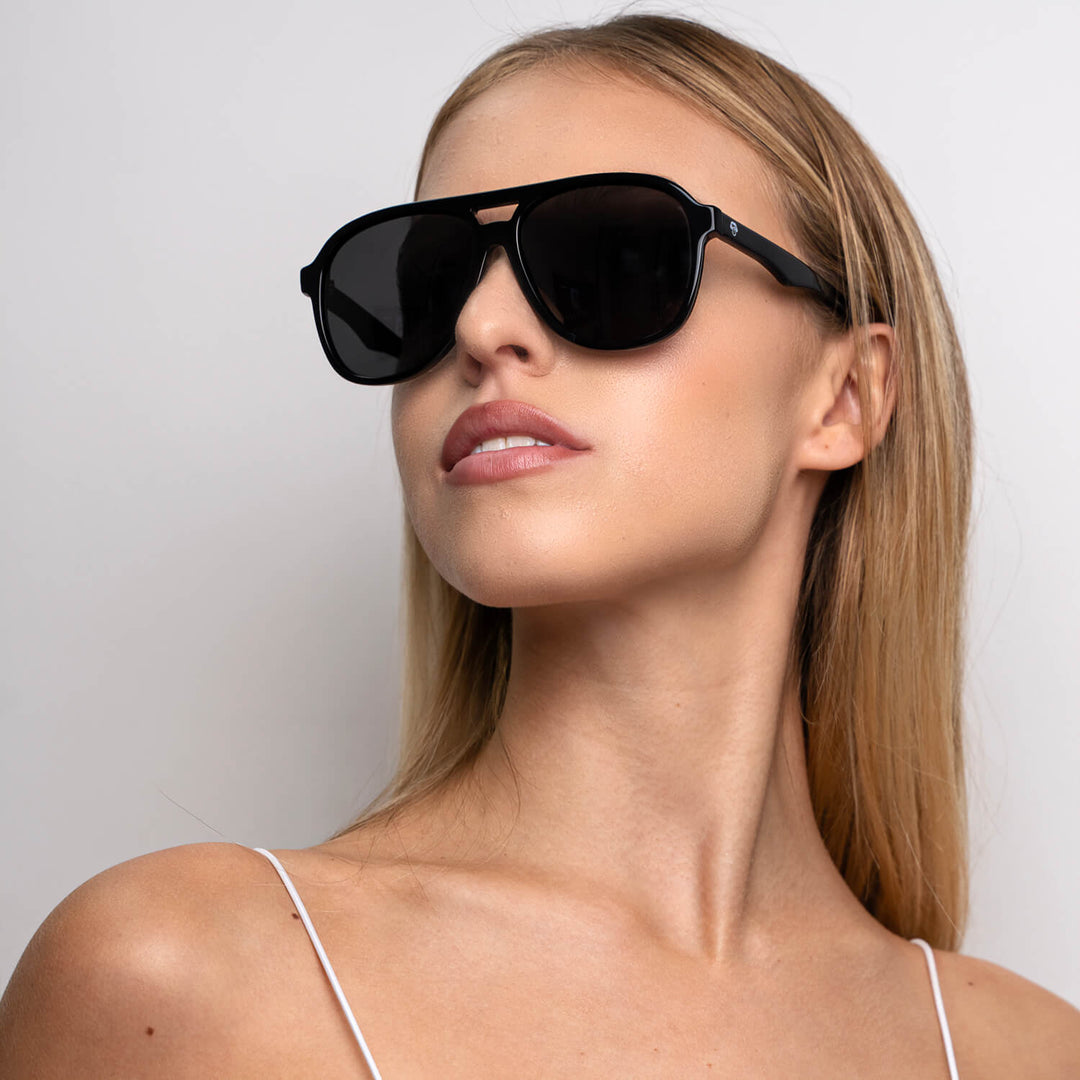 Lenses sunglasses oval black cristal black for men and women Bonoboss #color_negro