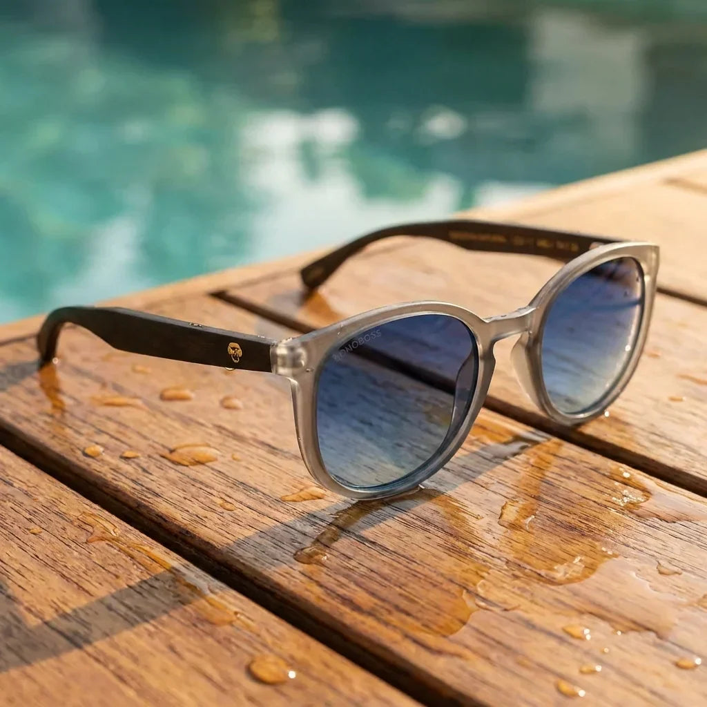 Lentes sol Meli TSP polarizados bio-acetato TSP degrade azul sobre teca agua fresca natural Bonoboss #editorial_detail1 #color_degrade-azul