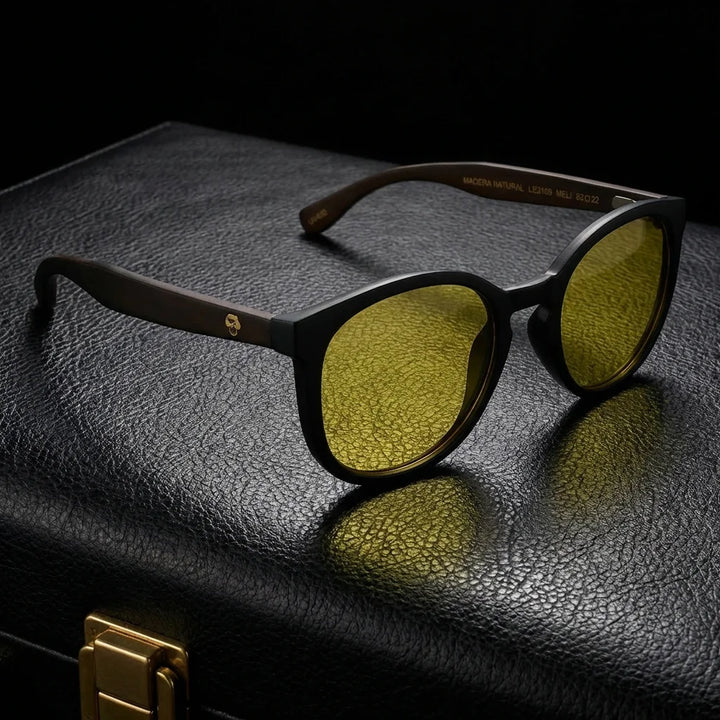 Lenses sun meli dark polarized UV400 bio-acetate pink sobre black leather premium brass detail bonoboss #editorial_grid1 #color_rosado