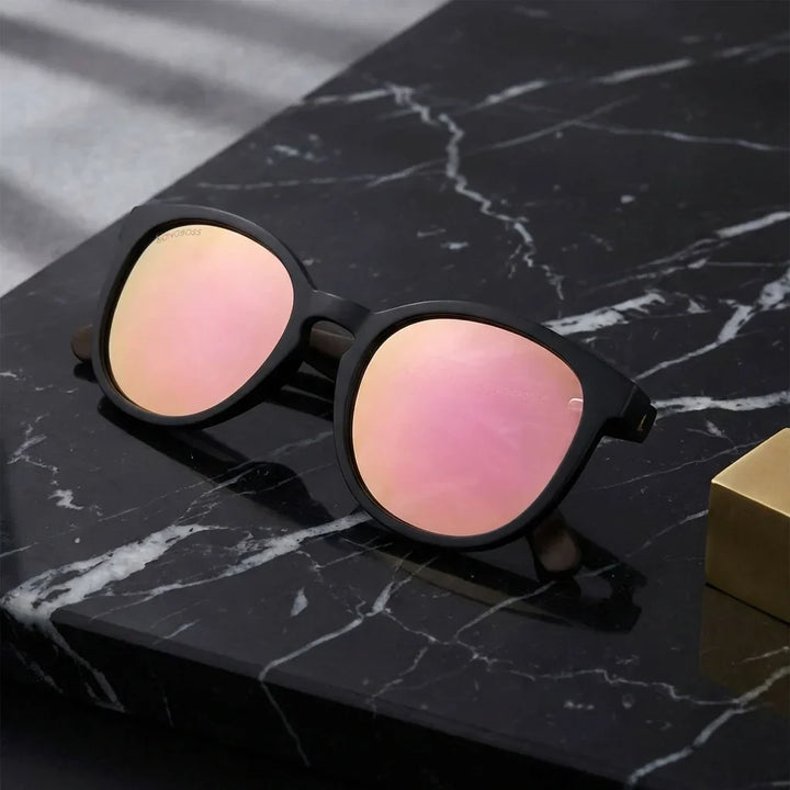 Lenses sun meli dark polarized bio-acetate mirrored blue sobre driftwood gold reflejo lente bonoboss #editorial_detail1 #color_espejado-azul