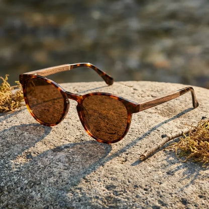 Lentes sol Chiloe 220 Black polarizados UV400 carey sobre piedra patagonica textura natural Bonoboss #editorial_grid1 #color_carey