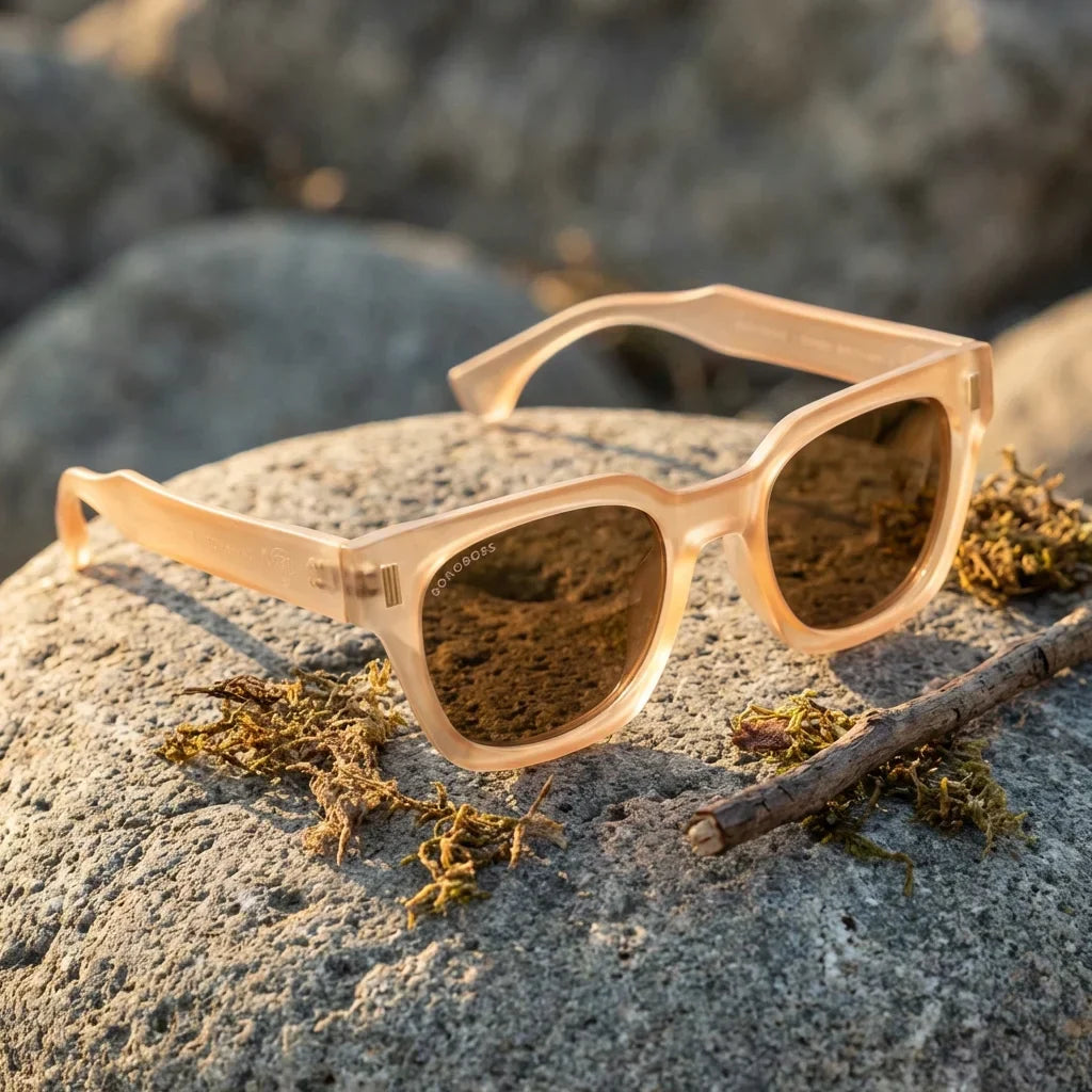Lenses sun osorno rpet polarized recycled champagne Patagonian landscape naturaleza chilena outdoor bonoboss #editorial_detail1 #color_champagne