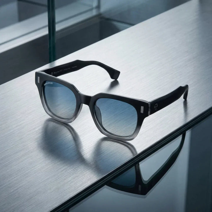Women wearing lenses sun osorno rpet recycled grad black golden hour sunset coastal estilo sofisticado bonoboss #editorial_banner #color_black