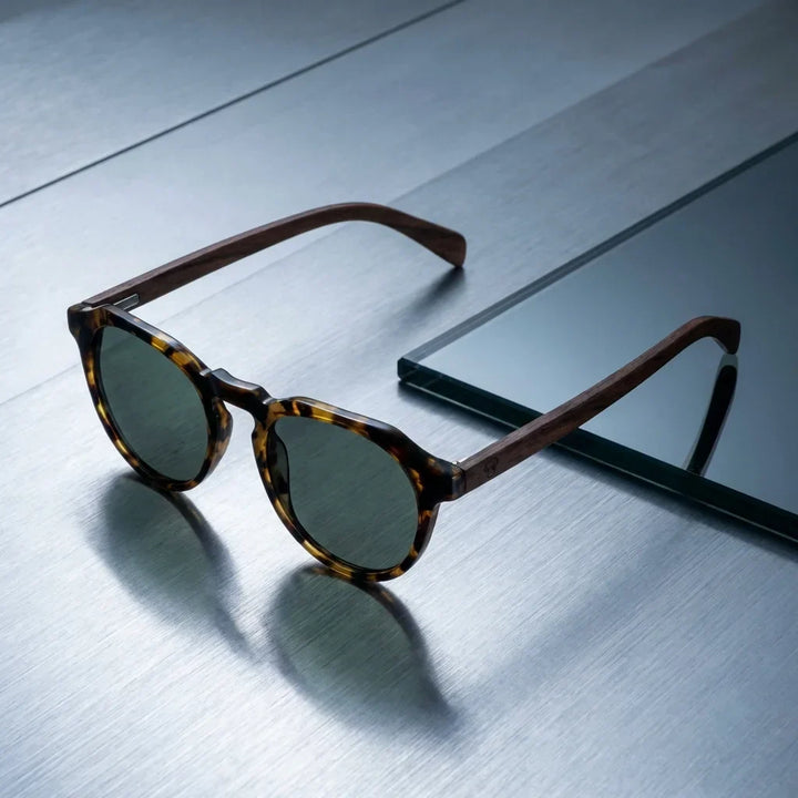 Women round face ovalada with sunglasses polarized color in recycled plastic Bonoboss #color_carey