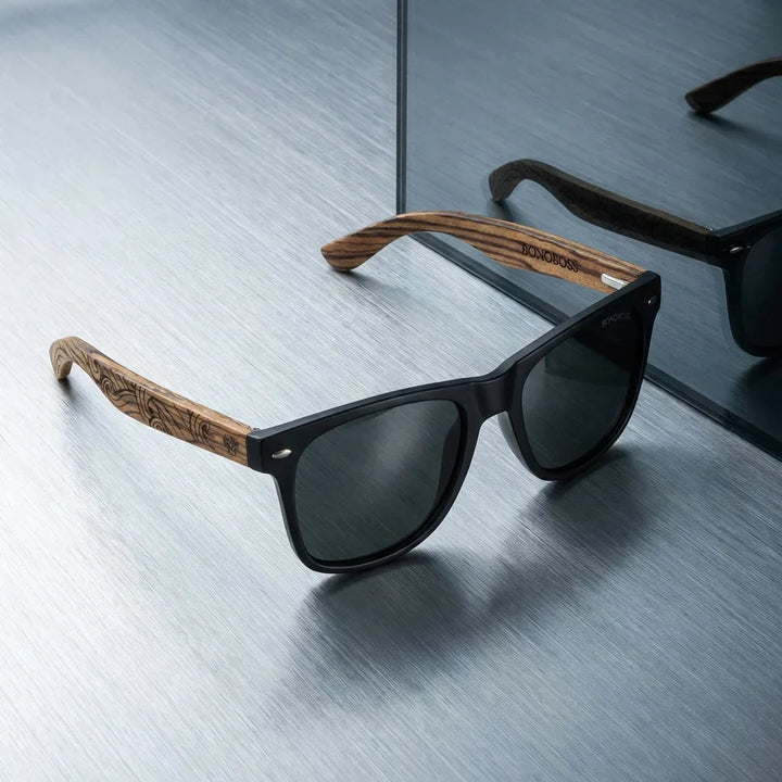 Lenses sun acacia designers polarized UV400 waves sobre superficie metal brushed industrial bonoboss #editorial_grid1 #color_waves