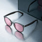 Lentes sol Meli TSP polarizados UV400 bio-acetato TSP rosado sobre metal brushed superficie premium Bonoboss #editorial_grid1 #color_rosado