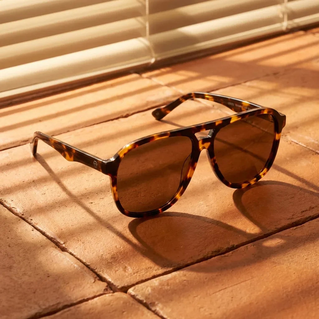 Men wearing lenses sun orson bio-acetate polarized tortoise paseo urbano ciudad estilo casual moderno bonoboss #editorial_banner #color_carey