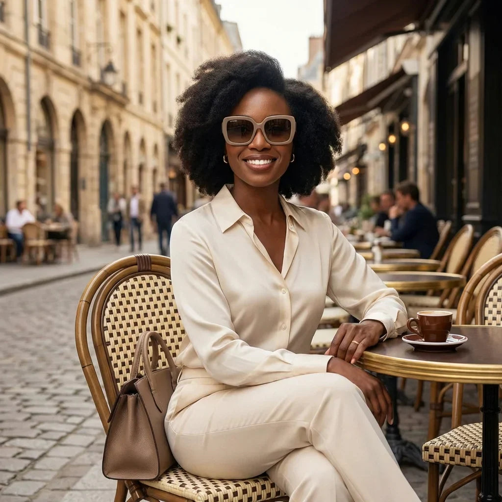Women wearing lenses sun alaska polarized brown estilo urbano ciudad moderna bonoboss #editorial_sustentabilidad #color_brown