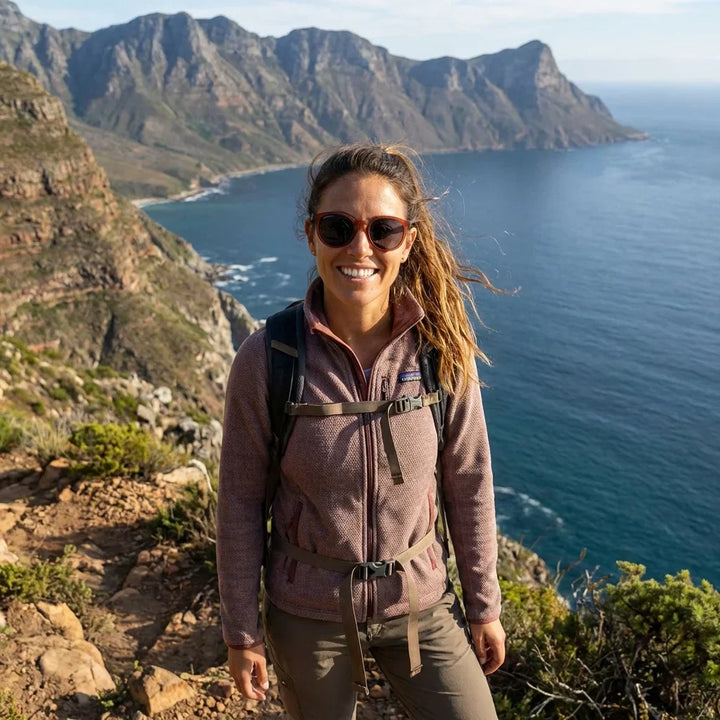 Women wearing lenses sun meli wine wood wine polarized polarized black women aventura outdoor sendero naturaleza activa bonoboss #editorial_sustentabilidad #color_negro