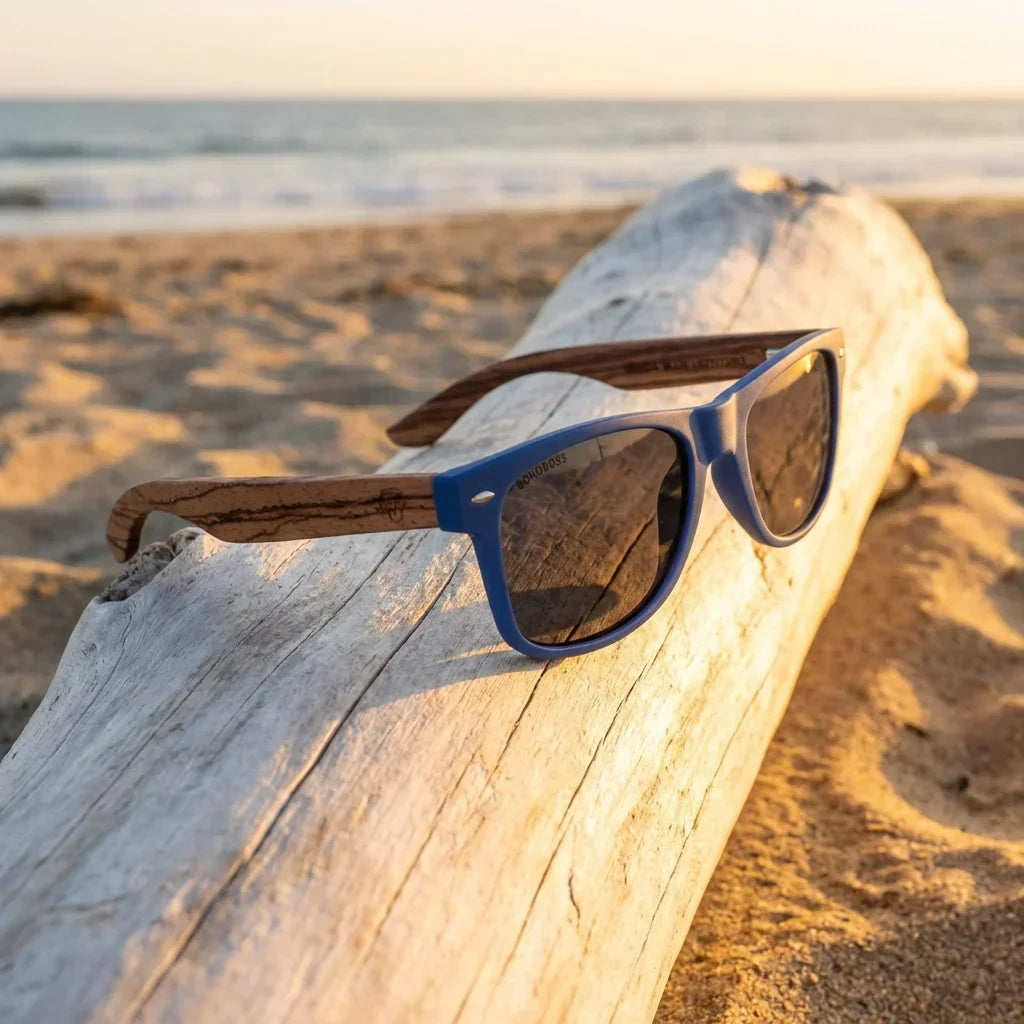 Lenses sun acacia polarized UV400 wood zebrawood blue smoke sobre golden driftwood coastal lens reflection bonoboss #editorial_banner #color_blue-smoke