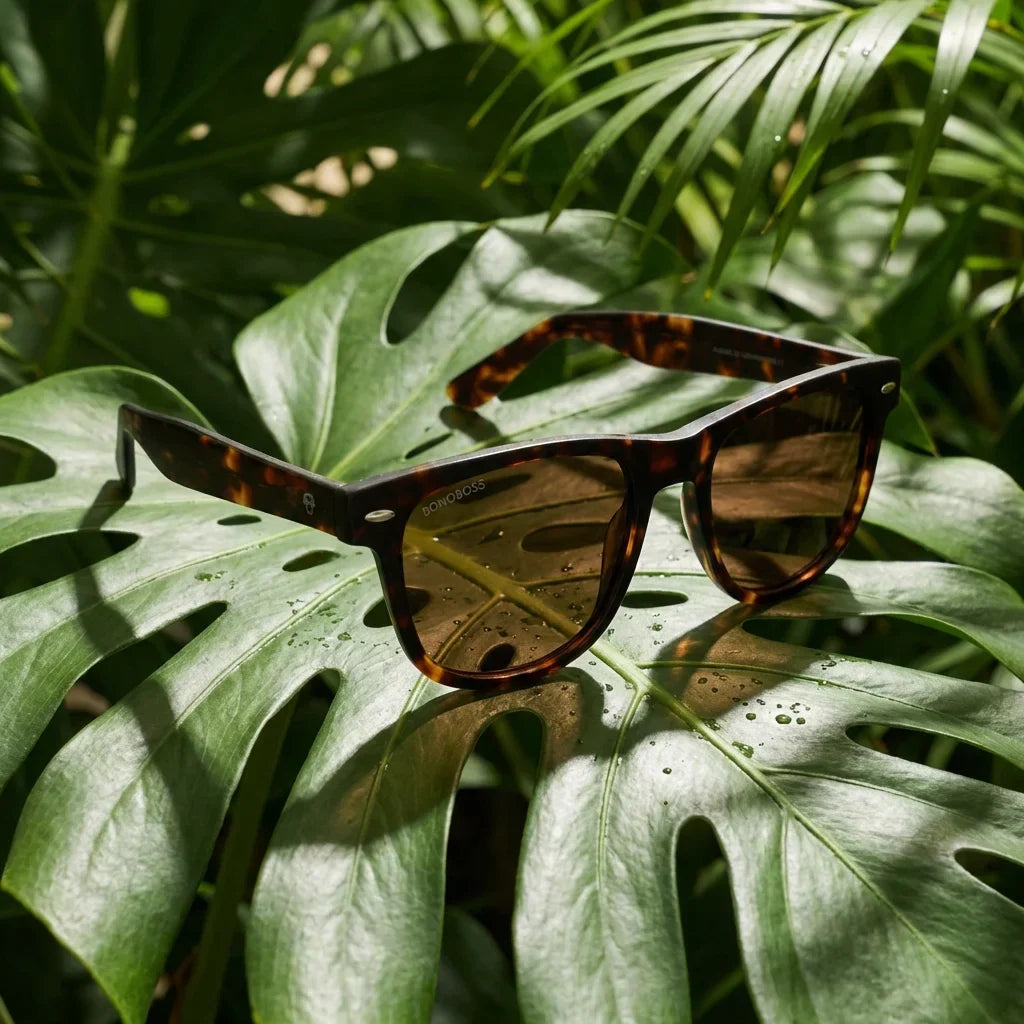 Lentes sol Acacia XL Vintage Sol Polarizado polarizados carey composicion botanica hoja monstera tropical Bonoboss #editorial_grid2 #color_carey
