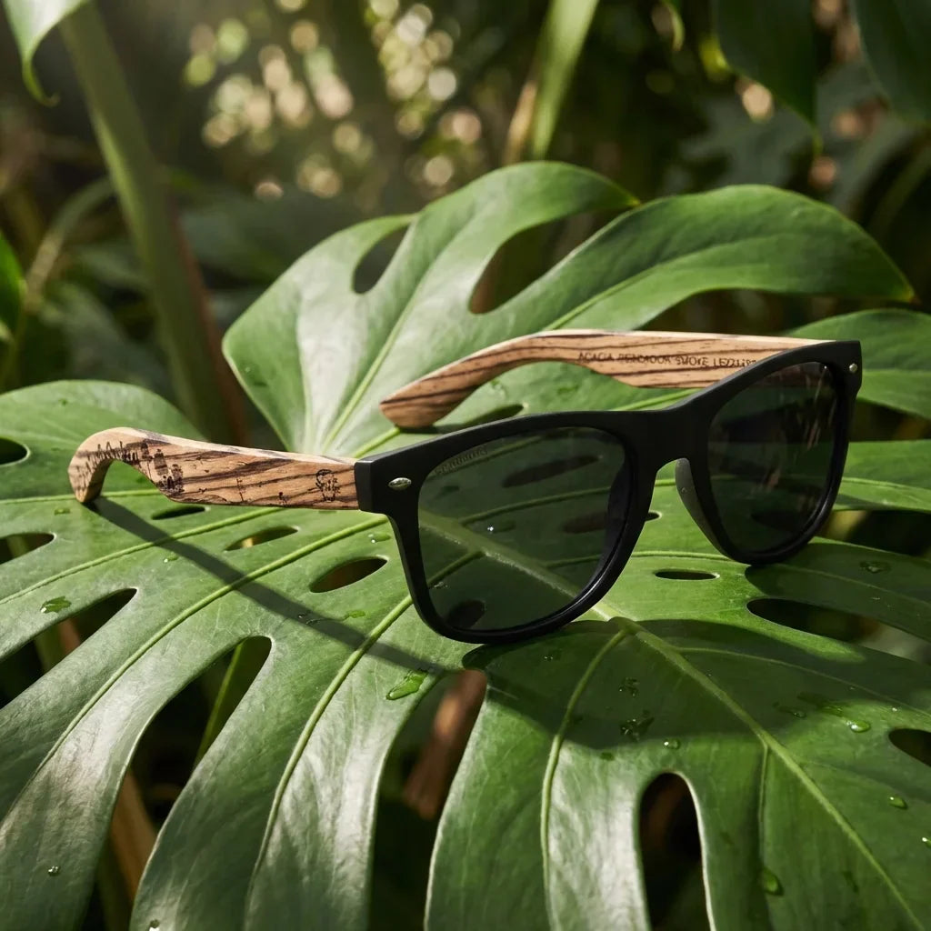 Lentes sol Acacia Designers polarizados fisherman composicion botanica hoja monstera tropical Bonoboss #editorial_grid2 #color_fisherman