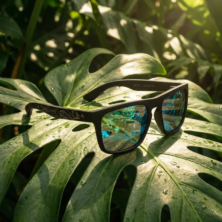 Lenses sun lautaro dark designer's polarized wood waves-sky botanical composition monstera tropical biodegradable bonoboss #editorial_grid2 #color_waves-sky