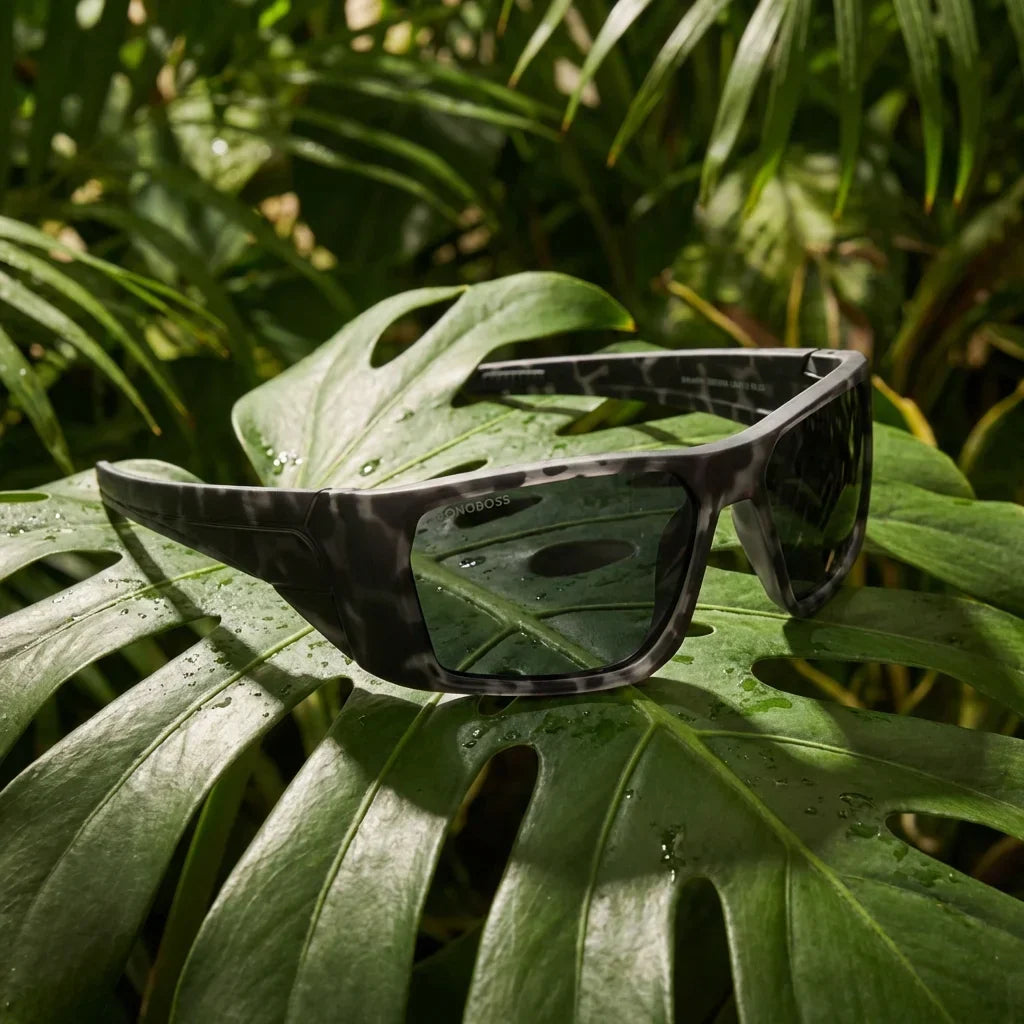 Lenses sun salmon seeker polarized bio-acetate biodegradable dark camo botanical composition outdoor nature bonoboss #editorial_grid2 #color_dark-camo