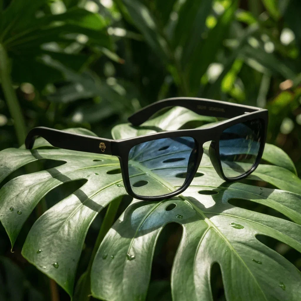 Women wearing lenses sun lautaro dark acetate polarized mirrored green driving sun protection UV400 bonoboss #editorial_detail1 #color_espejado-verde