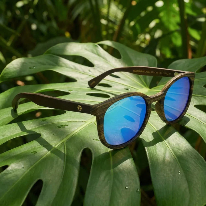 Lenses sun meli ebony polarized UV400 wood ebony polarized mirrored blue sobre marmol black bonoboss #editorial_grid1 #color_espejado-azul