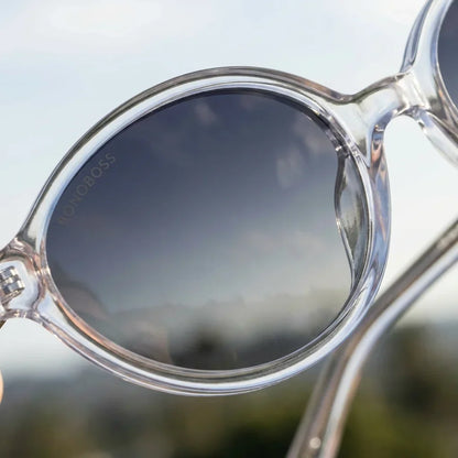 Lentes sol Guapi Island polarizados UV400 bio-acetato transparente close-up lente coating espejado precision Bonoboss #editorial_polarizado #color_transparente