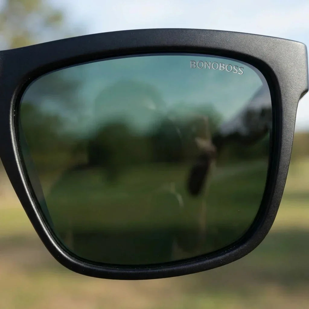 Lentes sol Lautaro Dark polarizados UV400 acetato G15 close-up lente coating espejado detalle optico Bonoboss #editorial_polarizado #color_g15