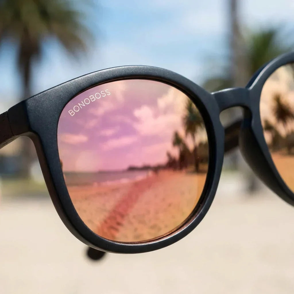 Lenses sun meli dark polarized bio-acetate mirrored blue botanical composition monstera tropical bonoboss #editorial_grid2 #color_espejado-azul