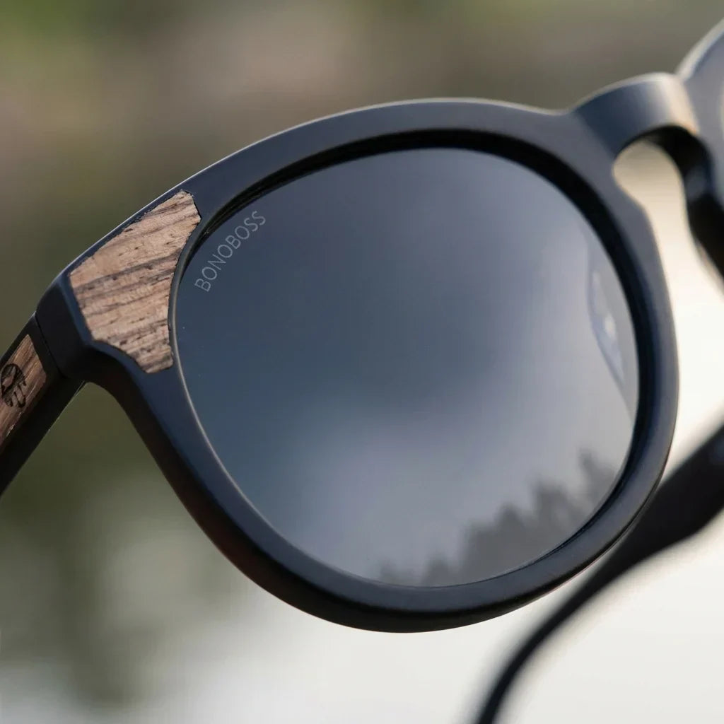 Lenses sun chiloe 0084 polarized UV400 bio-acetate black close-up lente mirrored coating detalle optical bonoboss #editorial_grid1 #color_negro