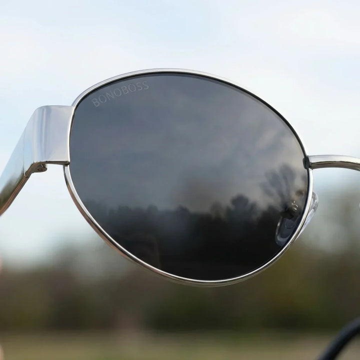 Lenses sun new lennon polarized UV400 bio-acetate silver close-up lente mirrored coating detalle optical bonoboss #editorial_grid1 #color_silver